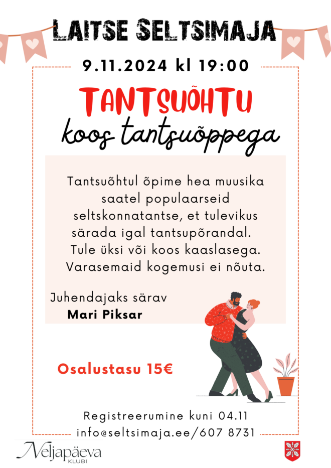 Tantsuõhtu koos tantsuõppega