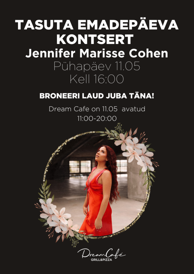 TASUTA EMADEPÄEVA KONTSERT: Jennifer Marisse Cohen 🌺