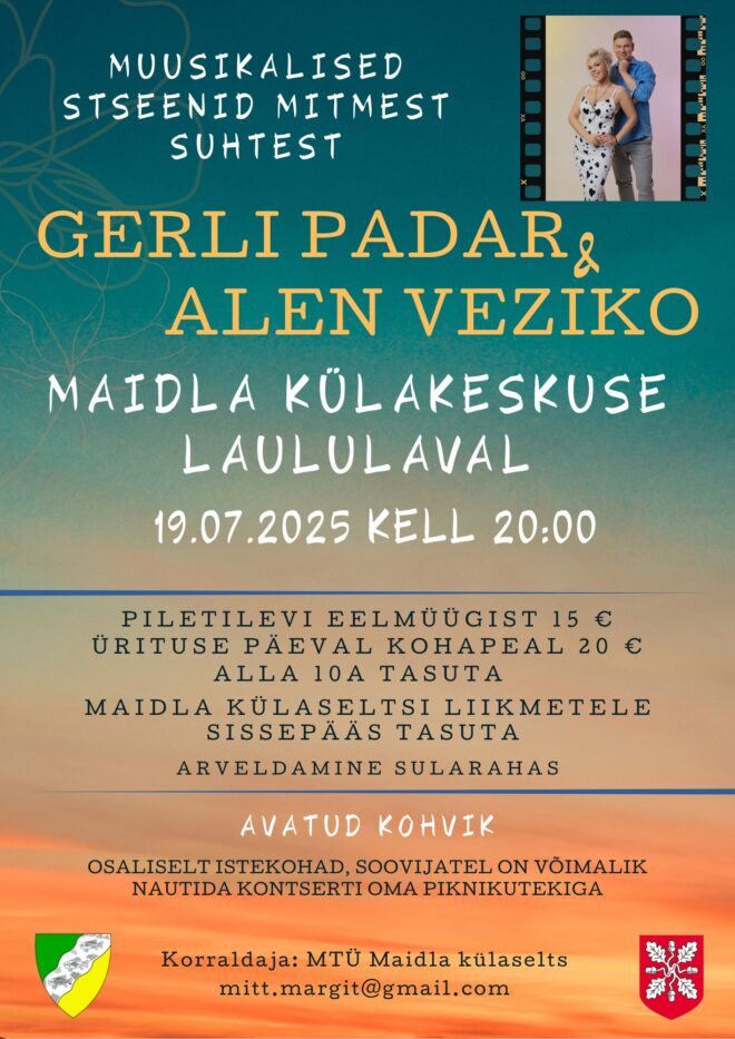 Suvine kontsert- Gerli Padar ja Alen Veziko Muusikalised stseenid mitmest suhtest