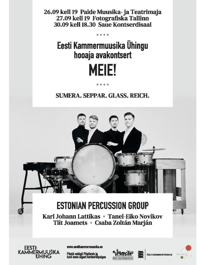 Estonian Percussion Group kavaga „Meie!”