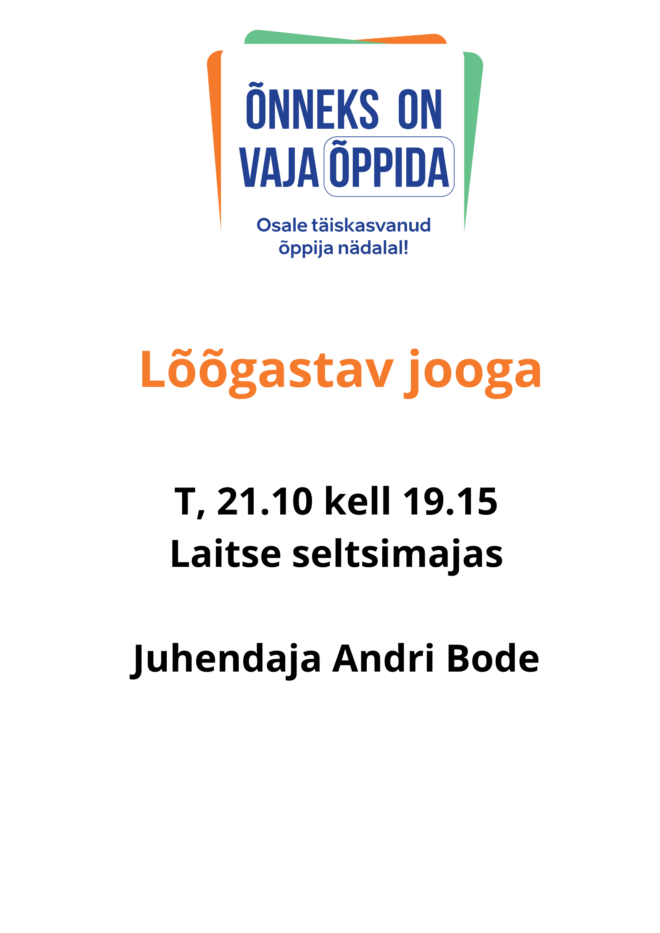 Lõõgastav jooga Laitse seltsimajas