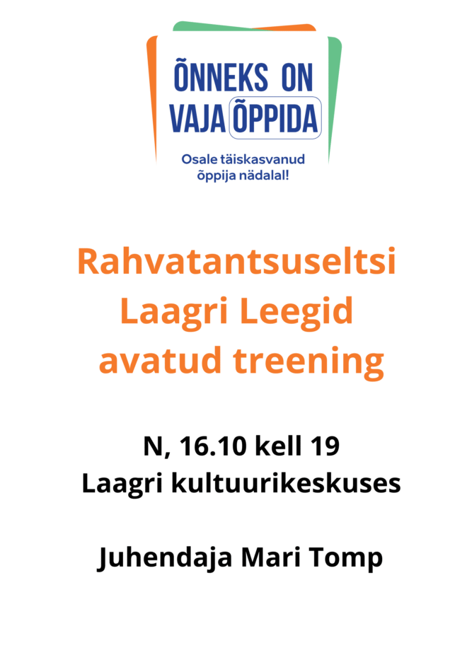Laagri Leekide avatud treening – kõik on oodatud!