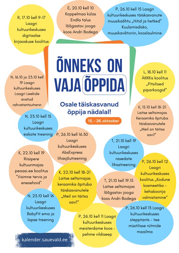 Vildiseebi õpituba – Täiskasvanud õppija nädal