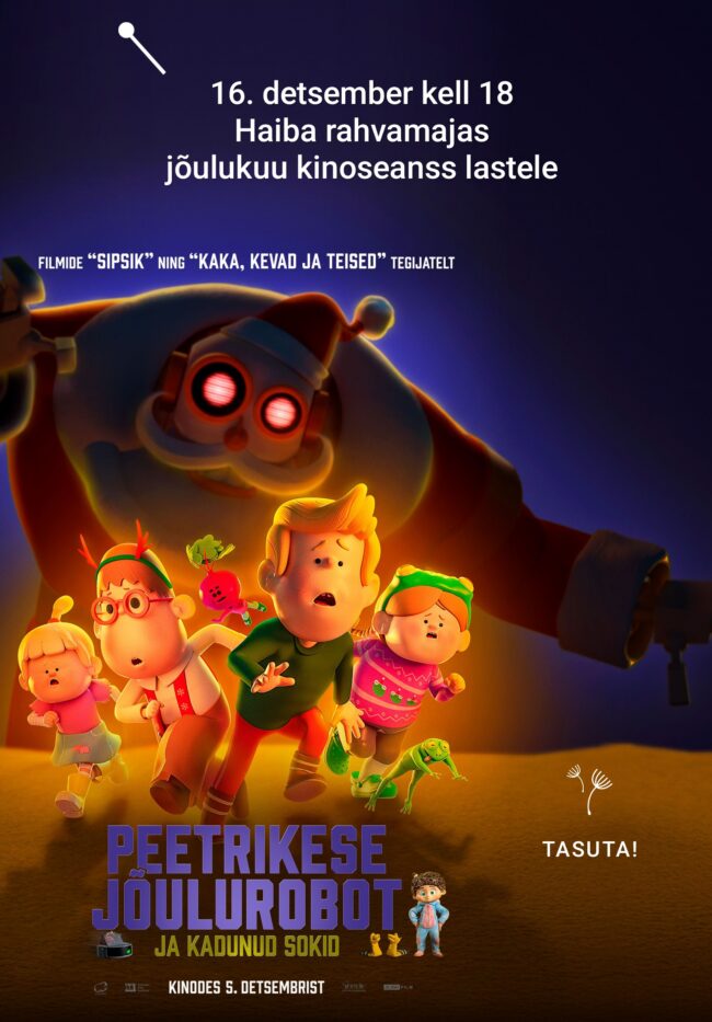 Jõulukuu kinoseanss lastele: “Peetrikese jõulurobot ja kadunud sokid