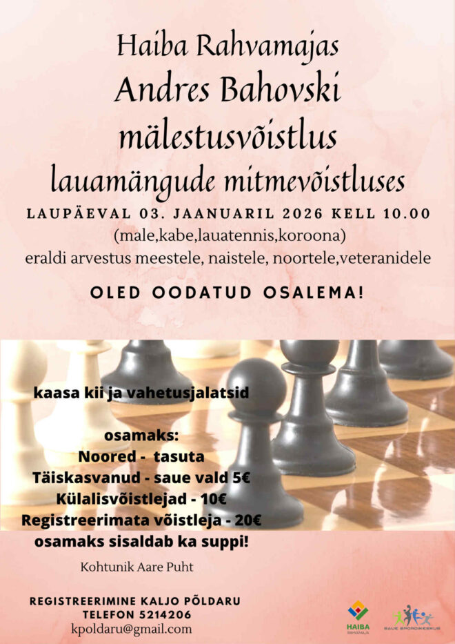 Andres Bahovski mälestusvõistlus lauamängude mitmevõistluses