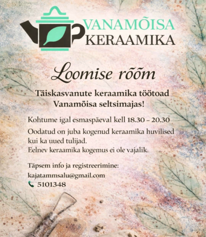 Keraamika töötoad täiskasvanutele!