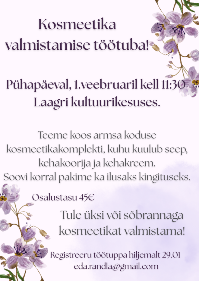 Kosmeetika valmistamise töötuba