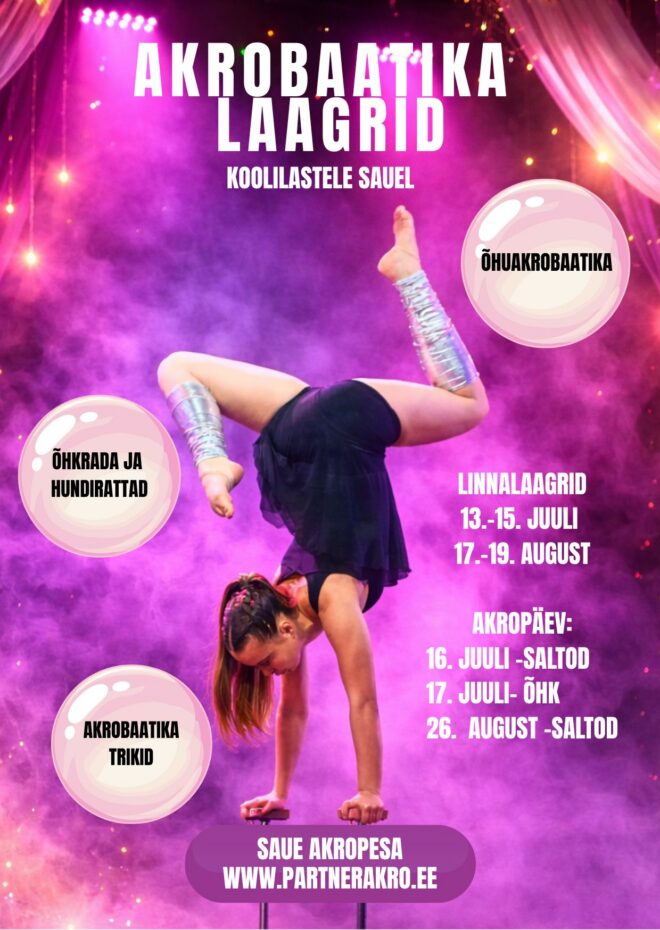 Akrobaatika linnalaagrid koolilastele