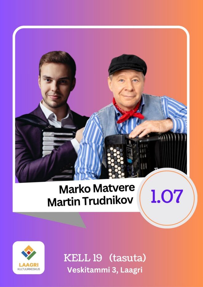 Õhtukontserdid Teemandi pargis: Marko Matvere ja Martin Trudnikov