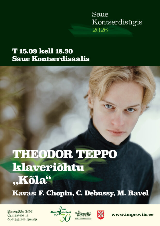 Saue Kontserdisügis 2026 – Theodor Teppo klaveriõhtu „Kõla“