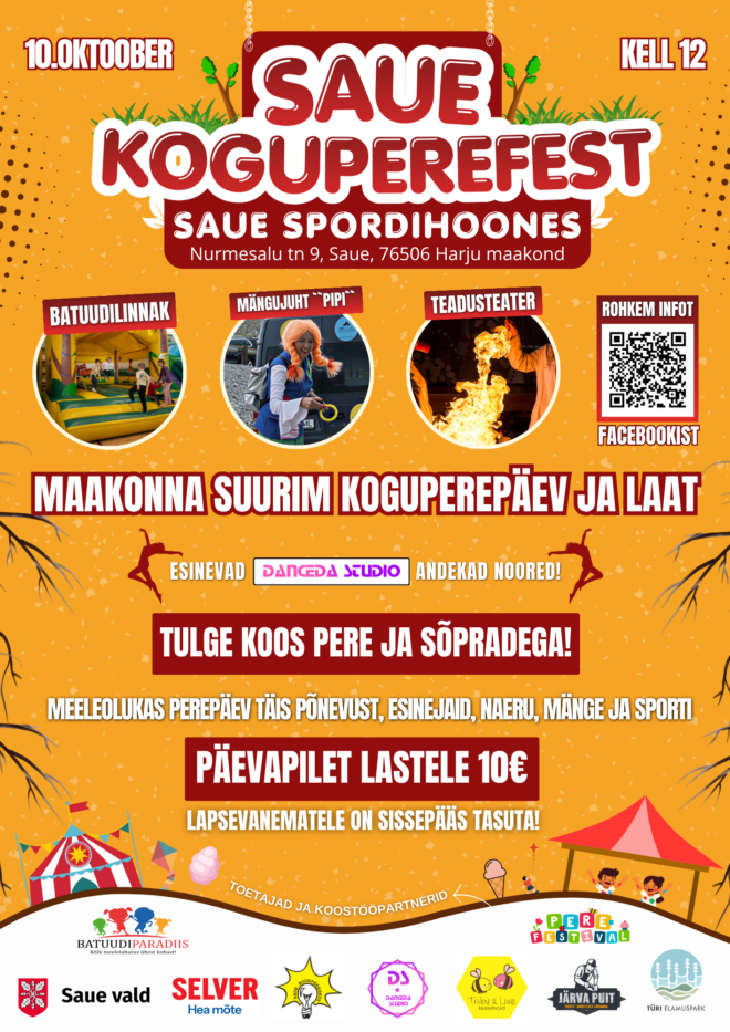SAUE KOGUPEREFEST 2026 I Saue Spordihoones 10.oktoobril 2026